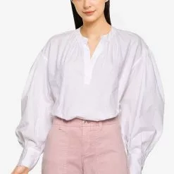 Banana Republic Long Sleeve Volume Sleeve Poplin Top