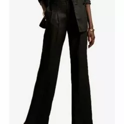 Banana Republic Hr Pleated Linen Wide Leg Pants