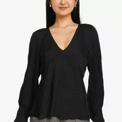 Banana Republic Long Sleeve Deep V-Neck Top