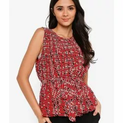 Banana Republic V Sl Pr Pleated Tie Waist Tank