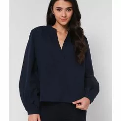 Banana Republic Lantern Sleeve Popover Blouse