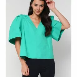 Banana Republic Architectural Puff Sleeves Top