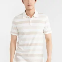 Banana Republic Allover Stripe Perf Lux Polo Shirt