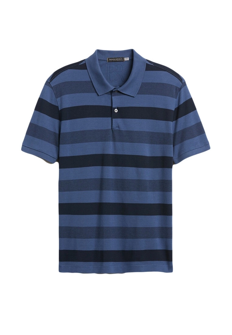Banana Republic Allover Stripe Perf Lux Polo Shirt 6 Banana Republic Allover Stripe Perf Lux Polo Shirt - Image 4
