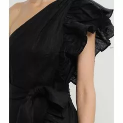 Banana Republic One Shoulder Flounce Linen Mini -Outlet Banana Republic Store banana republic 4419 1817416 3