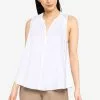 Banana Republic Split Neck Pleated Poplin Top -Outlet Banana Republic Store banana republic 4419 2186185 1
