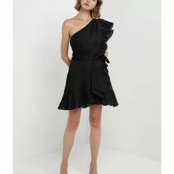 Banana Republic One Shoulder Flounce Linen Mini -Outlet Banana Republic Store banana republic 4420 1817416 4