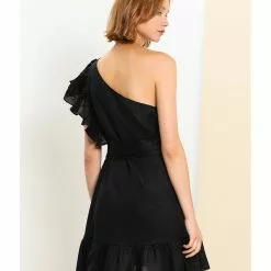 Banana Republic One Shoulder Flounce Linen Mini -Outlet Banana Republic Store banana republic 4424 1817416 6