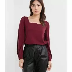 Banana Republic Crepe Square Neck Top