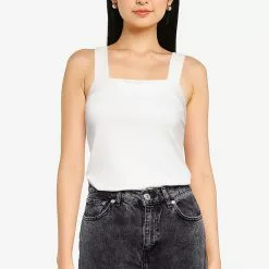 Banana Republic Rib Square Neck Cross Back Tank Top