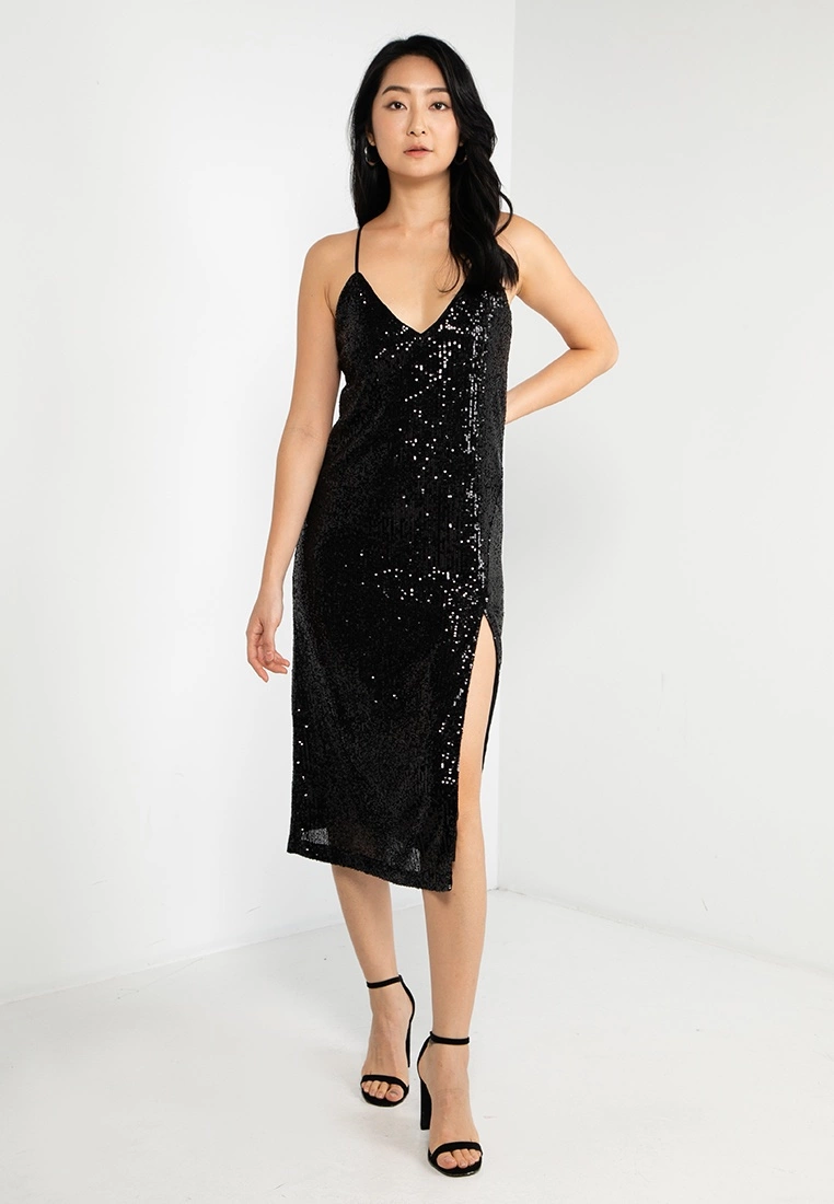 Banana Republic Sequin Slit Midi Dress 3 Banana Republic Sequin Slit Midi Dress