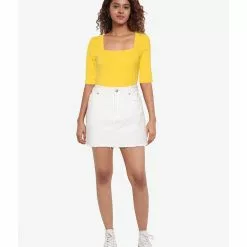 Banana Republic Cotton Rib Square Neck Top -Outlet Banana Republic Store banana republic 5778 9757416 4