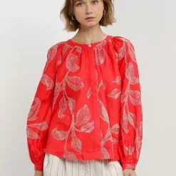 Banana Republic Ls All Over Embroidered Top