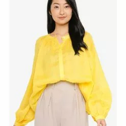 Banana Republic Button Up Volume Sleeve Blouse