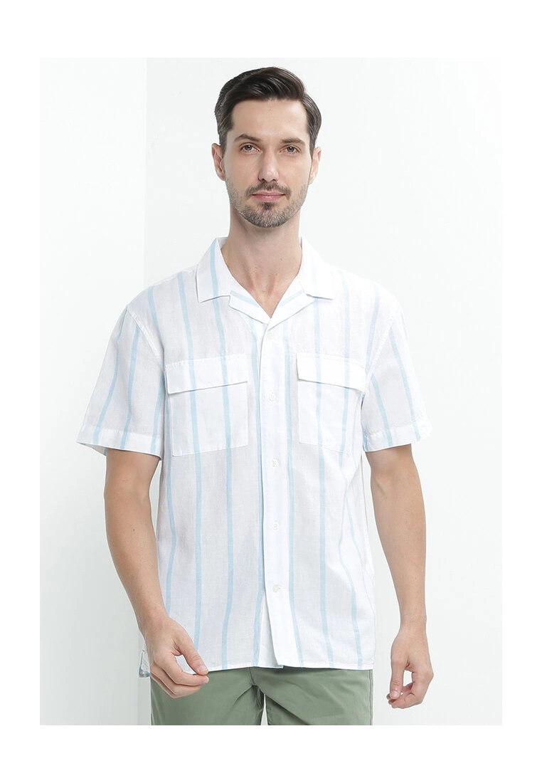 Banana Republic Cotton Linen Stripe Resort Shirt 3 Banana Republic Cotton Linen Stripe Resort Shirt