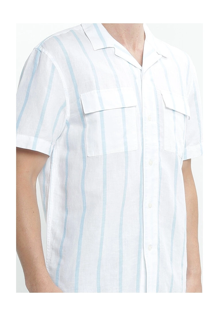 Banana Republic Cotton Linen Stripe Resort Shirt 5 Banana Republic Cotton Linen Stripe Resort Shirt - Image 3