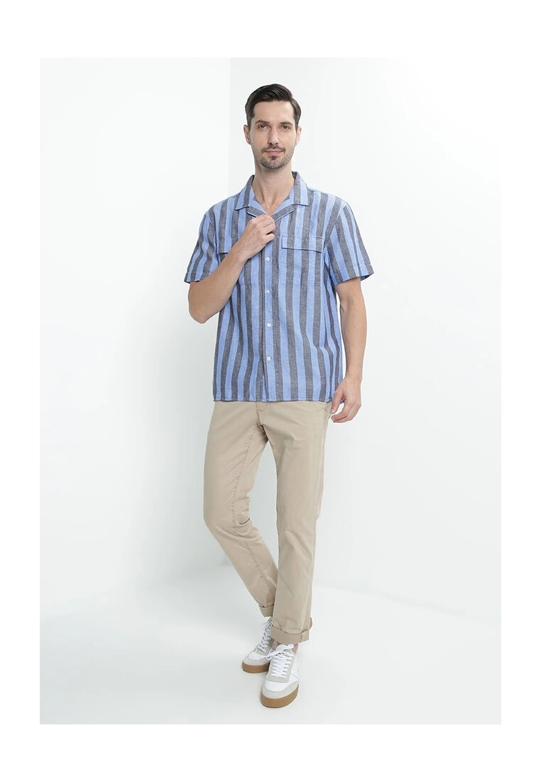 Banana Republic Cotton Linen Stripe Resort Shirt 6 Banana Republic Cotton Linen Stripe Resort Shirt - Image 4