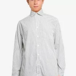 Banana Republic Untucked Striped Luxe Poplin Shirt