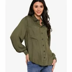 Banana Republic Ls Safari Volume Slv Shirt - Flowy Twill